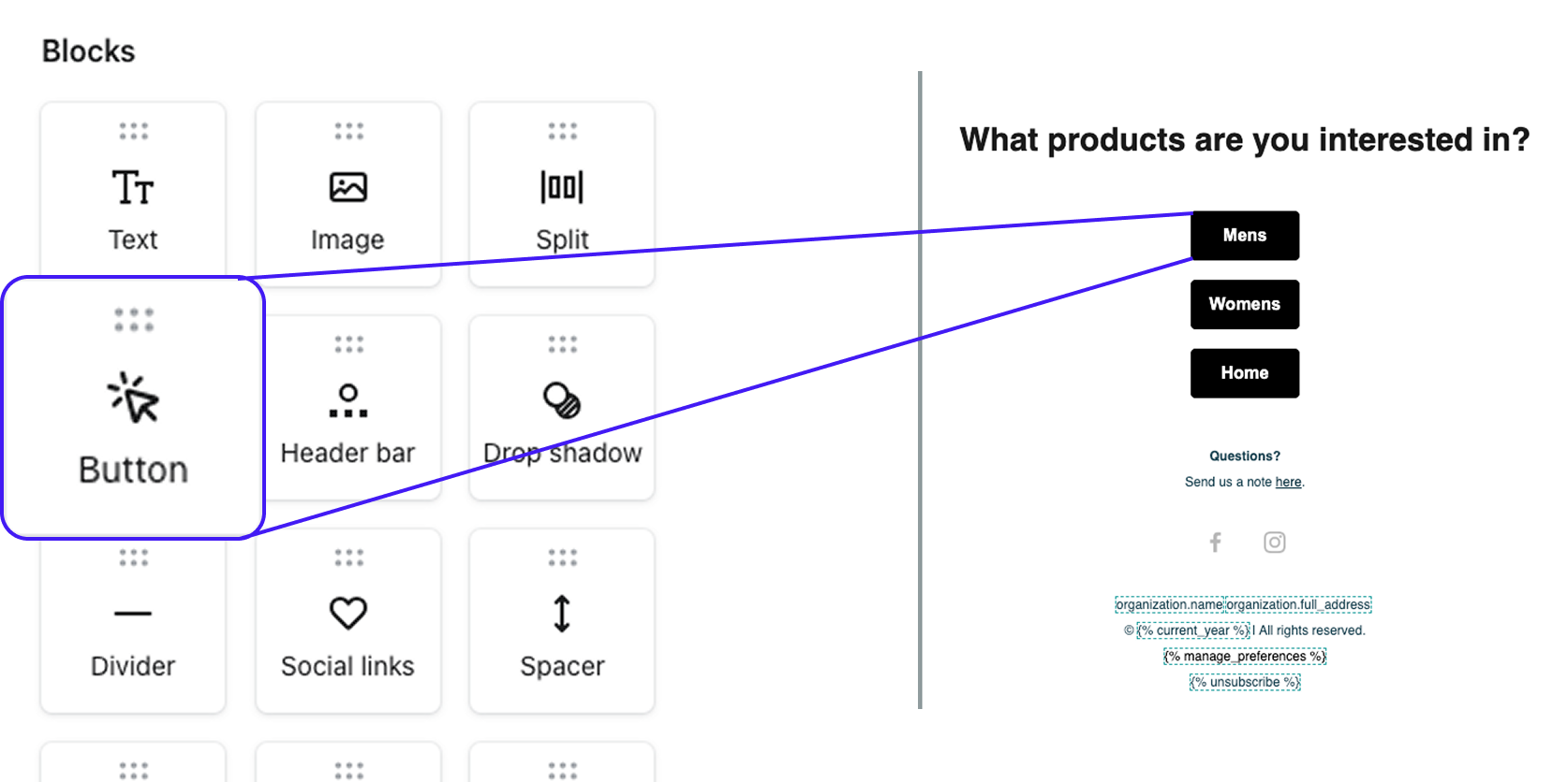 Insert Klaviyo Button