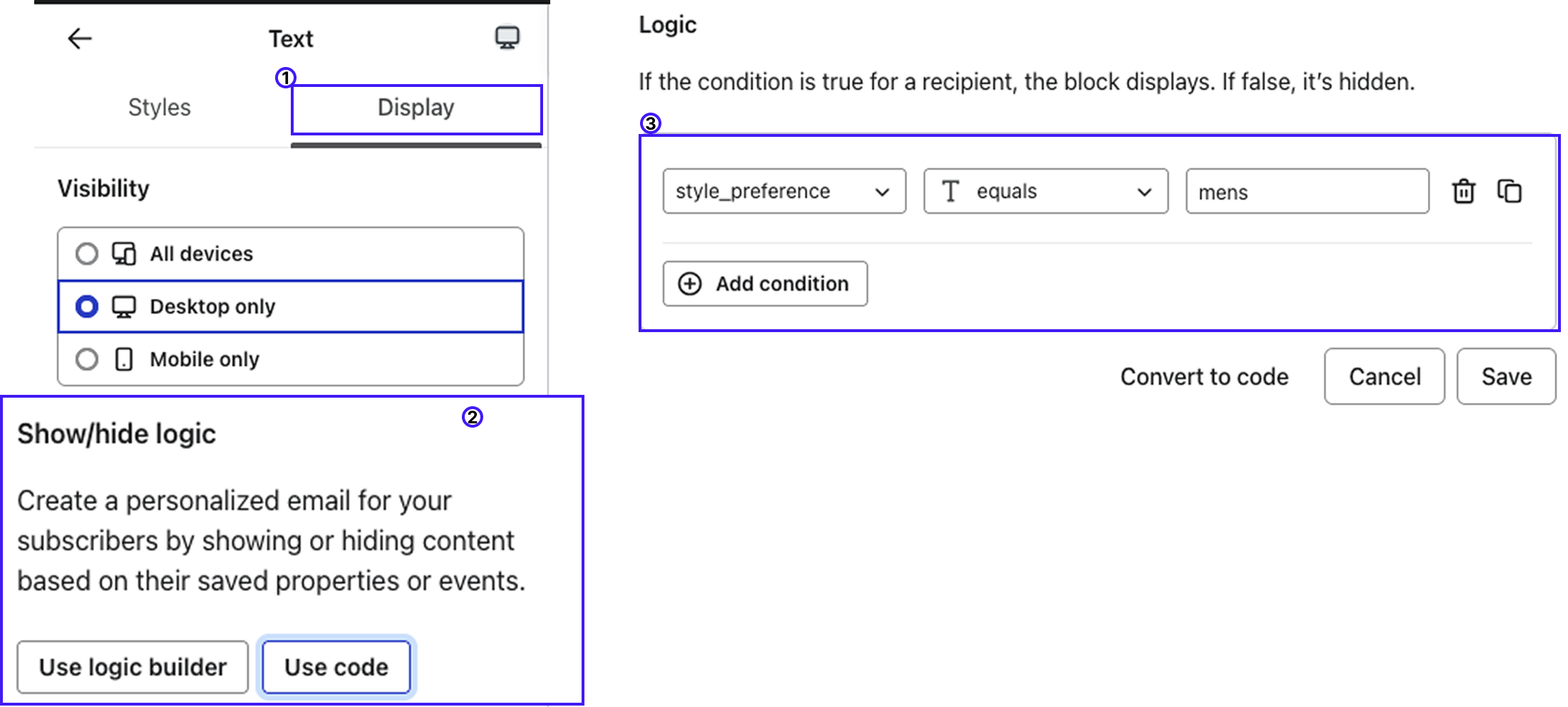 Personalize a block in Klaviyo base on profile preferences